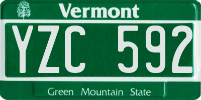 VT license plate YZC592