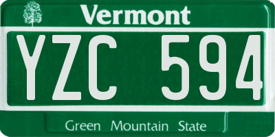 VT license plate YZC594
