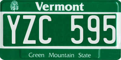 VT license plate YZC595