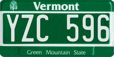 VT license plate YZC596