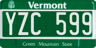VT license plate YZC599