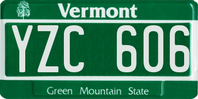 VT license plate YZC606