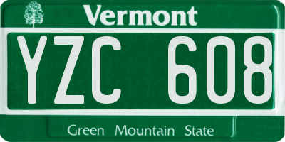 VT license plate YZC608