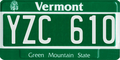 VT license plate YZC610