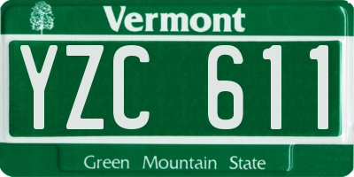VT license plate YZC611