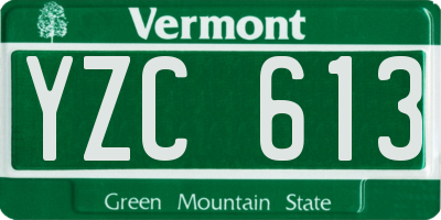 VT license plate YZC613