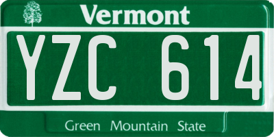 VT license plate YZC614
