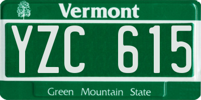 VT license plate YZC615