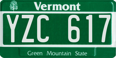 VT license plate YZC617