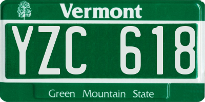 VT license plate YZC618