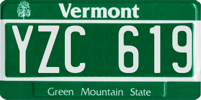 VT license plate YZC619