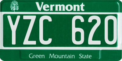 VT license plate YZC620