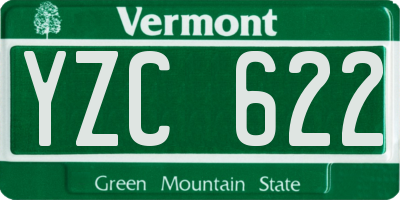 VT license plate YZC622