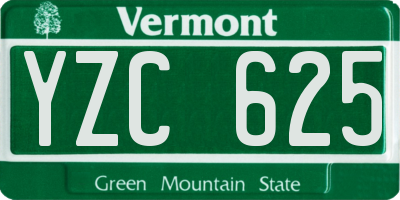 VT license plate YZC625
