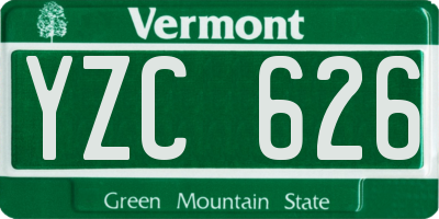 VT license plate YZC626
