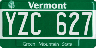 VT license plate YZC627