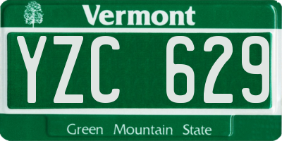 VT license plate YZC629