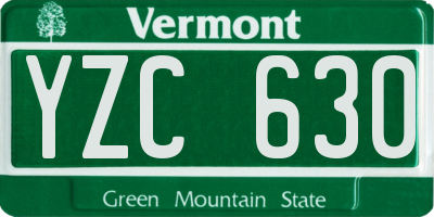 VT license plate YZC630