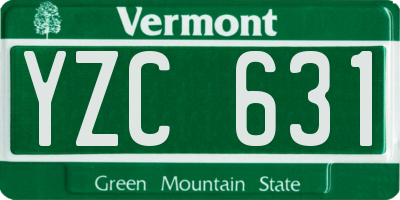 VT license plate YZC631