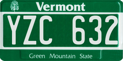 VT license plate YZC632