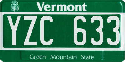 VT license plate YZC633