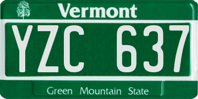 VT license plate YZC637
