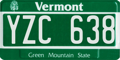 VT license plate YZC638