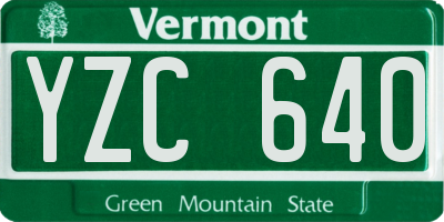 VT license plate YZC640