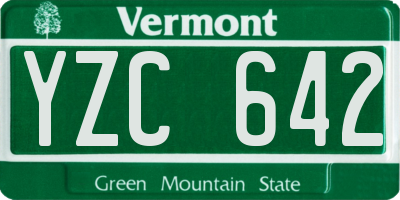VT license plate YZC642