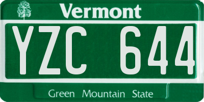 VT license plate YZC644