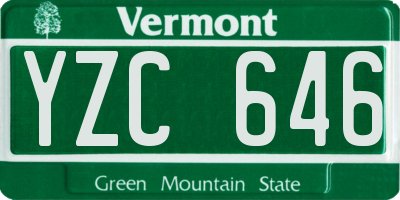 VT license plate YZC646