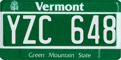 VT license plate YZC648