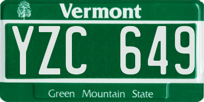 VT license plate YZC649