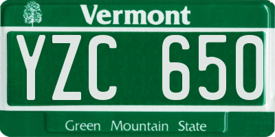 VT license plate YZC650