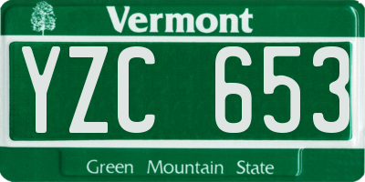 VT license plate YZC653