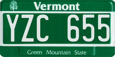 VT license plate YZC655