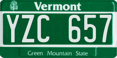 VT license plate YZC657