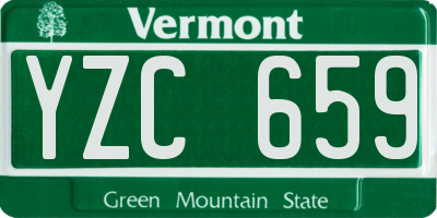 VT license plate YZC659