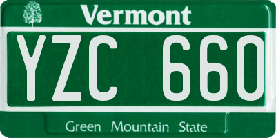 VT license plate YZC660