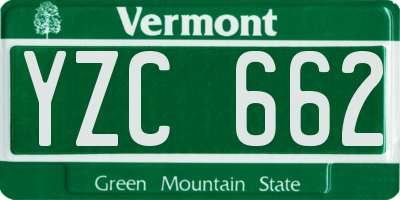 VT license plate YZC662