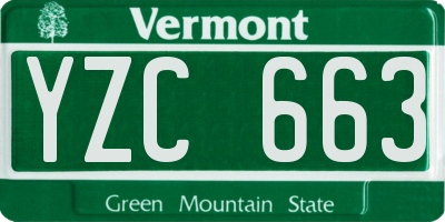 VT license plate YZC663