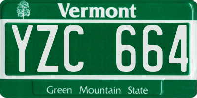 VT license plate YZC664