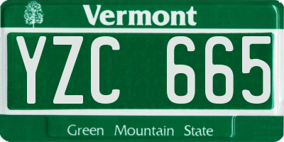 VT license plate YZC665