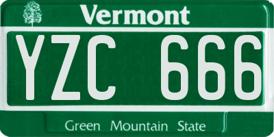 VT license plate YZC666