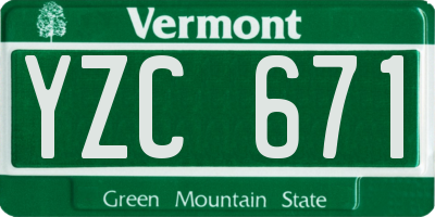 VT license plate YZC671