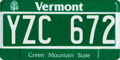 VT license plate YZC672