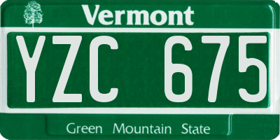 VT license plate YZC675