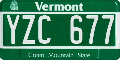 VT license plate YZC677