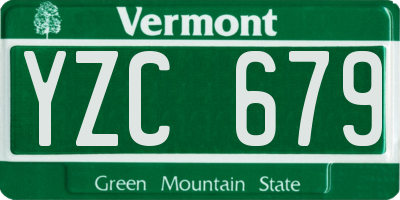 VT license plate YZC679