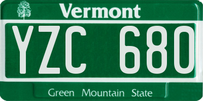 VT license plate YZC680